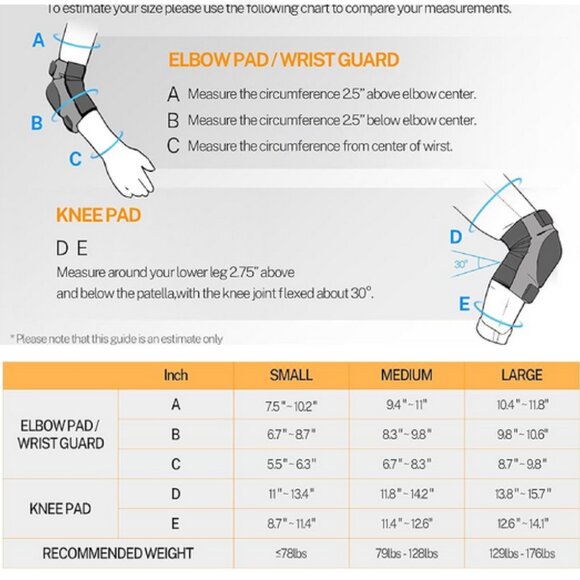 Gonex knee pads, elbow pads, wrist guards Protective Gear Set. Size Large. New! - Picture 7 of 10